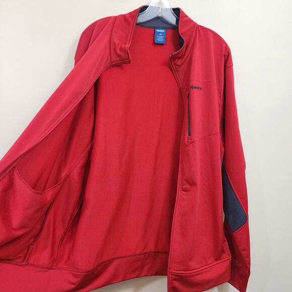 Reebok NWT red full zip front training sweat jacket men's size XL - Picture 7 of 9